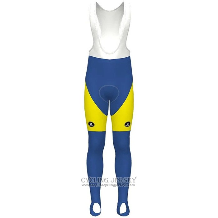 2021 Cycling Jersey Sport Vlaanderen Baloise Blue Yellow Long Sleeve And Bib Tight